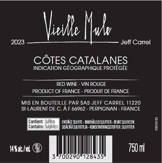 Vieille Mule by Jeff Carrel contre Etiquette