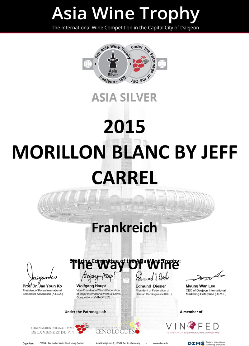 Asia Wine Trophy 2017 Medaille Argent Morillon Blanc By Jeff Carrel 15