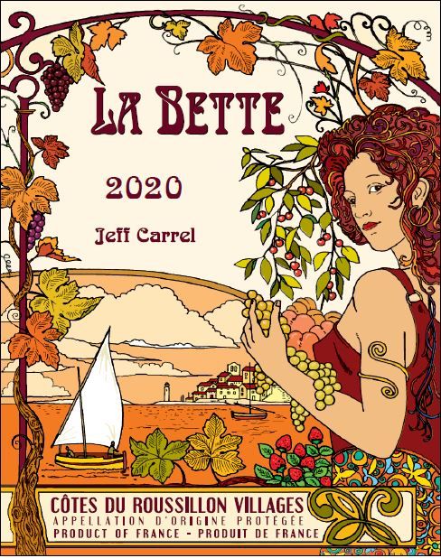 la bette vin Rouge by Jeff Carrel Etiquette