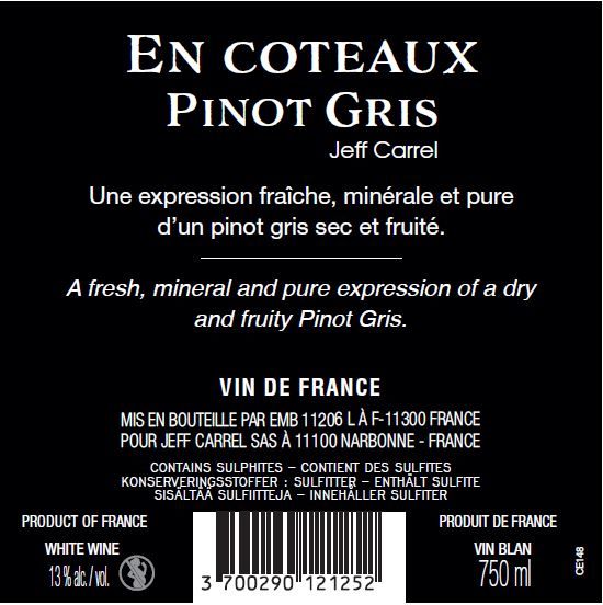 Contre étiquette Pinot Noir by Jeff Carrel