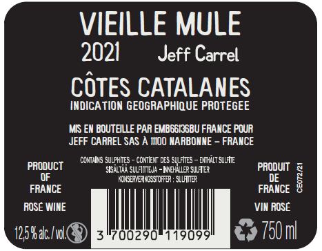 Vieille Mule by Jeff Carrel contre Etiquette