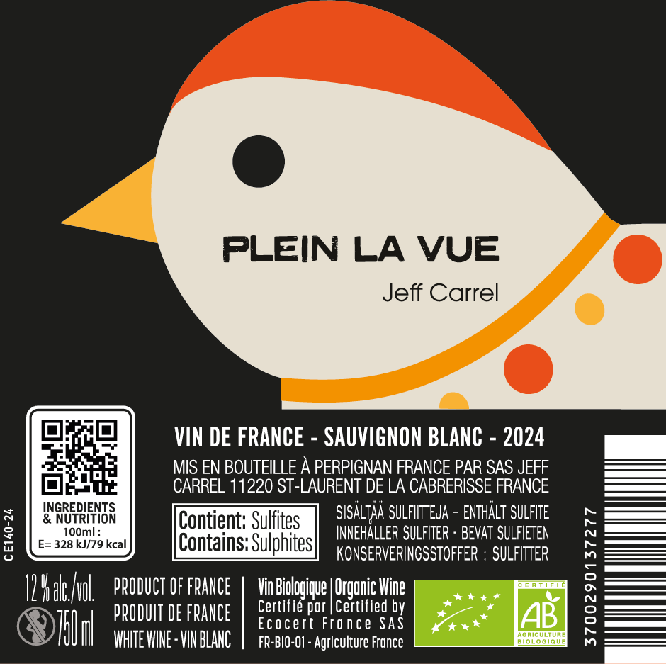 PAS VU PAS PRIS POINT DE VUE vin blanc by Jeff Carrel Etiquette