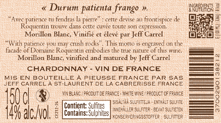 MAGNUM MORILLON  BY JEFF CARREL CONTRE ETIQUETTE