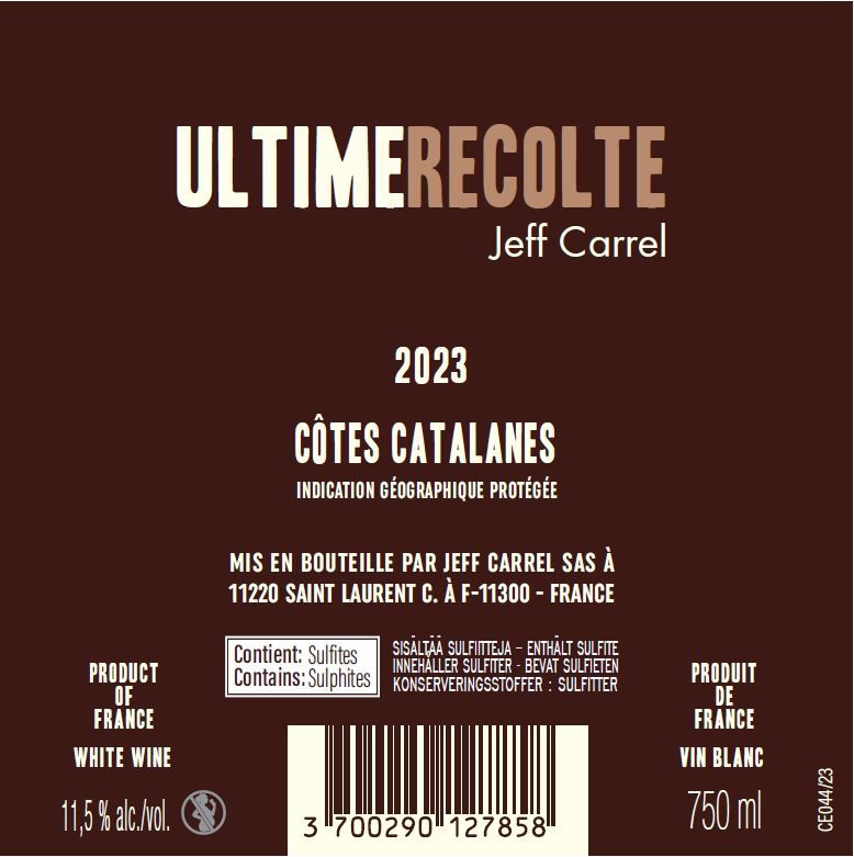 MUSCAT DE FRANCE BY JEFF CARREL CONTRE ETIQUETTE