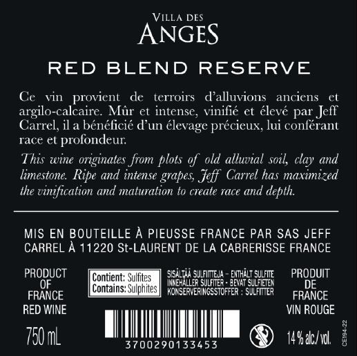 villa des anges rouge by Jeff Carrel CONTRE Etiquette