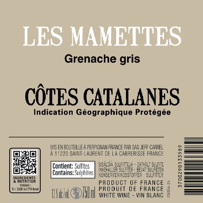 contre etiquette les mamettes by jeff carrel blanc